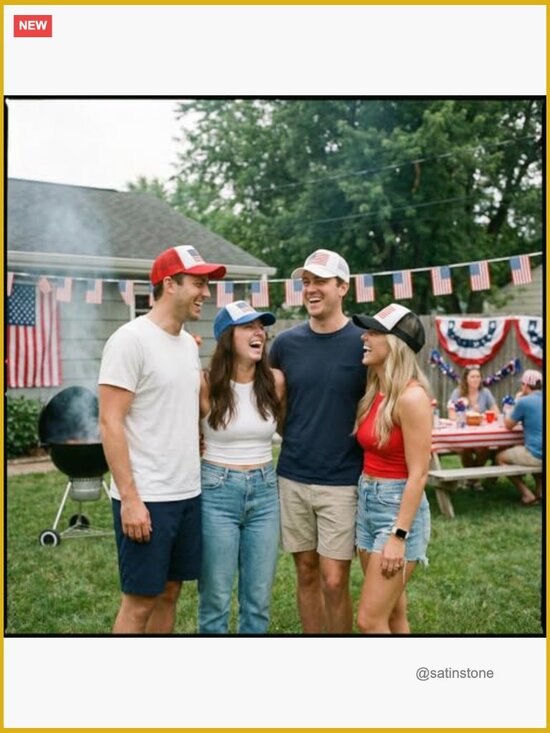 4 Pcs Patriotic Trucker Hats USA 250th Anniversary Baseball Caps Unisex